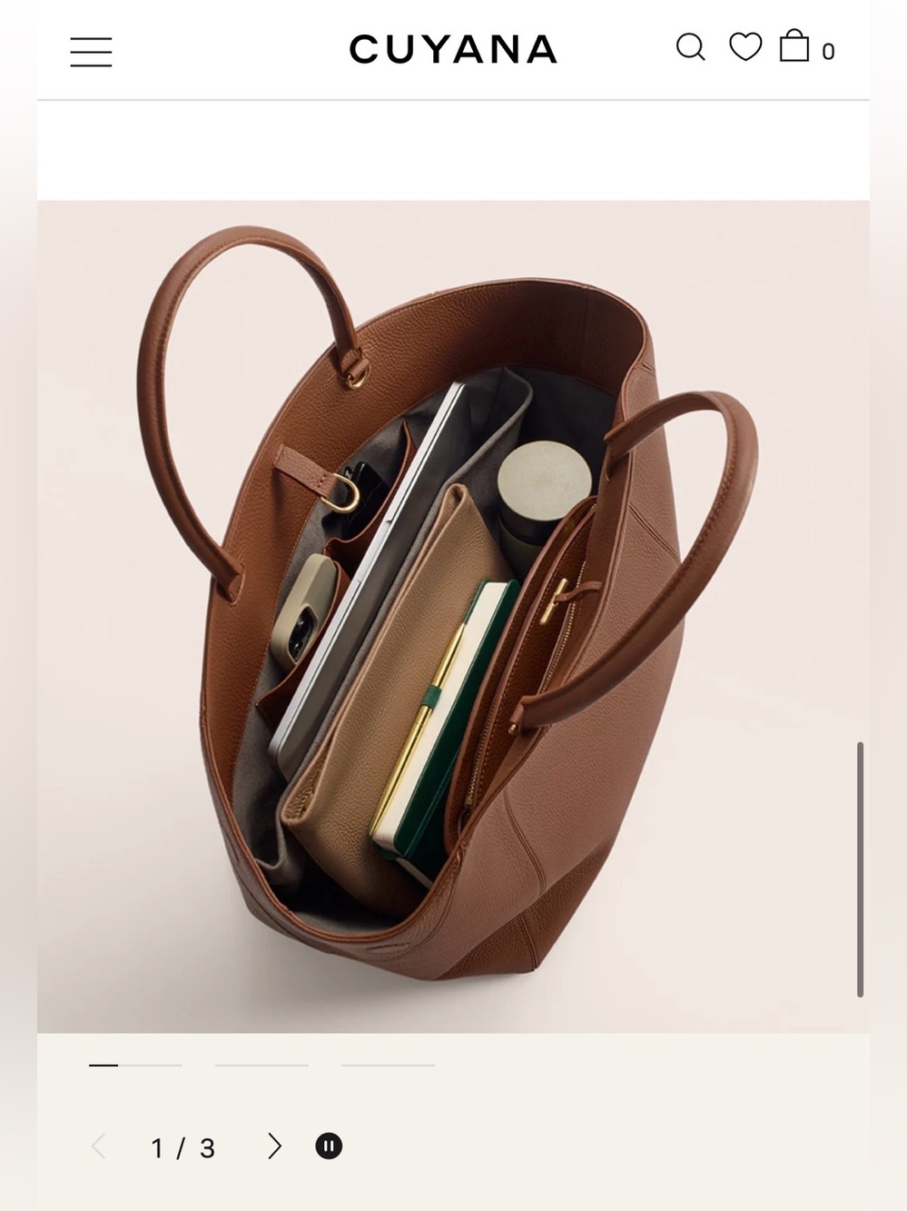 Cuyana Forma Satchel in Cherry - Picture 9 of 16
